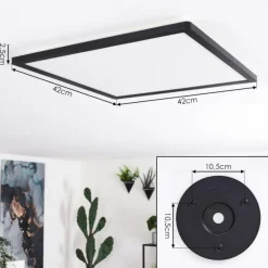 Plafonnier Boyero LED Noir, Blanc, 1 lumière