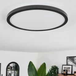 Plafonnier Boyero LED Noir, 2 lumières, Télécommandes, Changeur de couleurs