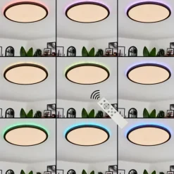 Plafonnier Boyero LED Noir, 2 lumières, Télécommandes, Changeur de couleurs