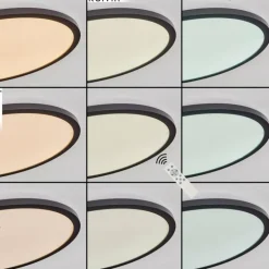 Plafonnier Boyero LED Noir, 2 lumières, Télécommandes, Changeur de couleurs