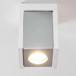 Plafonnier Braslo Chrome, Blanc, 1 lumière