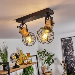 Plafonnier Bridgeport Noir, 2 lumières