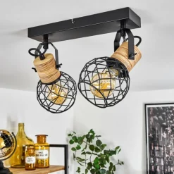 Plafonnier Bridgeport Noir, 2 lumières