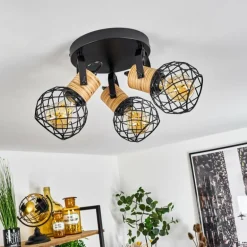 Plafonnier Bridgeport Noir, 3 lumières