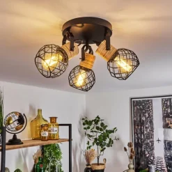 Plafonnier Bridgeport Noir, 3 lumières