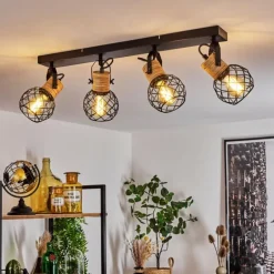 Plafonnier Bridgeport Noir, 4 lumières