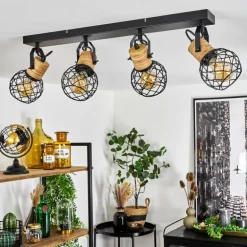 Plafonnier Bridgeport Noir, 4 lumières