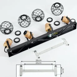 Plafonnier Bridgeport Noir, 4 lumières