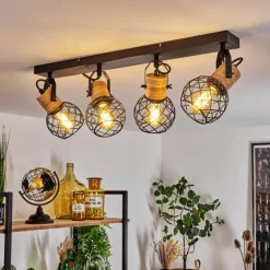 Plafonnier Bridgeport Noir, 4 lumières