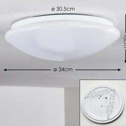 Plafonnier Brighton LED Blanc, 1 lumière, Télécommandes, Changeur de couleurs