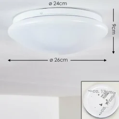 Plafonnier Brighton LED Blanc, 1 lumière, Télécommandes, Changeur de couleurs