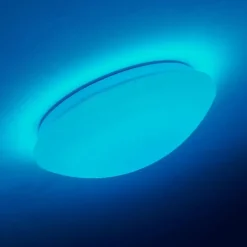 Plafonnier Brighton LED Blanc, 1 lumière, Télécommandes, Changeur de couleurs