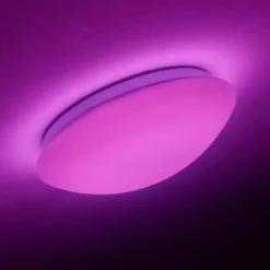 Plafonnier Brighton LED Blanc, 1 lumière, Télécommandes, Changeur de couleurs