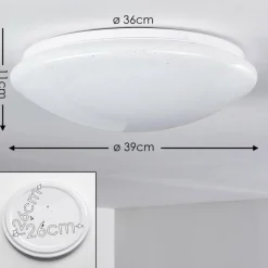 Plafonnier Brighton Star LED Blanc, 1 lumière, Télécommandes, Changeur de couleurs