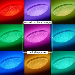 Plafonnier Brighton Star LED Blanc, 1 lumière, Télécommandes, Changeur de couleurs