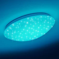 Plafonnier Brighton Star LED Blanc, 1 lumière, Télécommandes, Changeur de couleurs