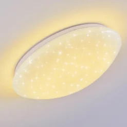 Plafonnier Brighton Star LED Blanc, 1 lumière, Télécommandes, Changeur de couleurs