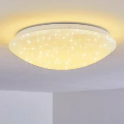 Plafonnier Brighton Star LED Blanc, 1 lumière, Télécommandes, Changeur de couleurs