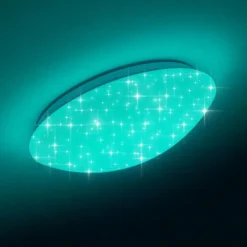 Plafonnier Brighton Star LED Blanc, 1 lumière, Télécommandes, Changeur de couleurs