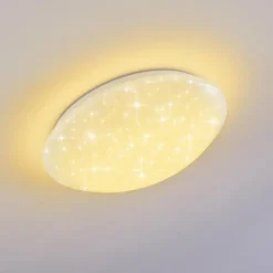 Plafonnier Brighton Star LED Blanc, 1 lumière, Télécommandes, Changeur de couleurs