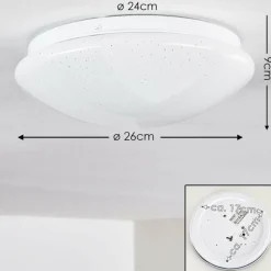 Plafonnier Brighton Star LED Blanc, 1 lumière, Télécommandes, Changeur de couleurs