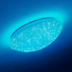 Plafonnier Brighton Star LED Blanc, 1 lumière, Télécommandes, Changeur de couleurs