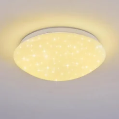 Plafonnier Brighton Star LED Blanc, 1 lumière, Télécommandes, Changeur de couleurs