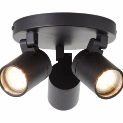 Plafonnier Brilliant Alessia Noir, 3 lumières