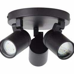 Plafonnier Brilliant Alessia Noir, 3 lumières