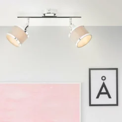 Plafonnier Brilliant Alexia Argenté, 2 lumières