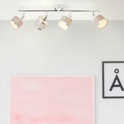 Plafonnier Brilliant Alexia Argenté, 4 lumières