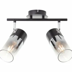 Plafonnier Brilliant Alia Noir, 2 lumières