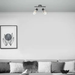 Plafonnier Brilliant Alia Noir, 2 lumières