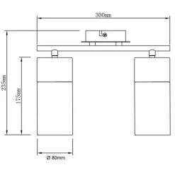 Plafonnier Brilliant Alia Noir, 2 lumières