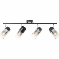 Plafonnier Brilliant Alia Noir, 4 lumières