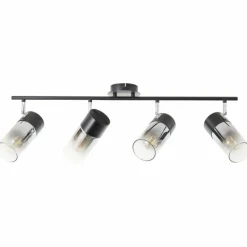 Plafonnier Brilliant Alia Noir, 4 lumières