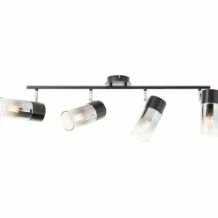 Plafonnier Brilliant Alia Noir, 4 lumières