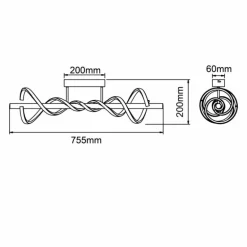 Plafonnier Brilliant Amalie LED Noir, 1 lumière