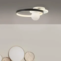 Plafonnier Brilliant Atlanta LED Noir, 1 lumière