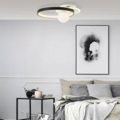 Plafonnier Brilliant Atlanta LED Noir, 1 lumière