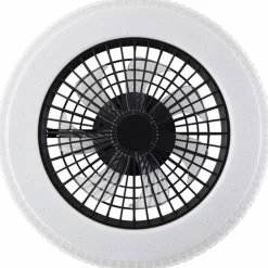 Plafonnier Brilliant Badria LED Noir, 1 lumière, Télécommandes