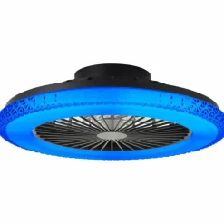 Plafonnier Brilliant Badria LED Noir, 1 lumière, Télécommandes