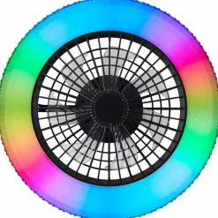 Plafonnier Brilliant Badria LED Noir, 1 lumière, Télécommandes