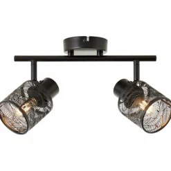 Plafonnier Brilliant Bano Noir, 2 lumières