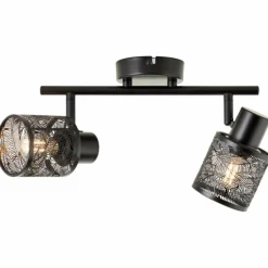 Plafonnier Brilliant Bano Noir, 2 lumières