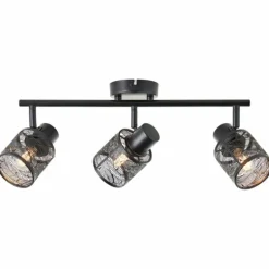 Plafonnier Brilliant Bano Noir, 3 lumières