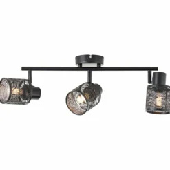 Plafonnier Brilliant Bano Noir, 3 lumières