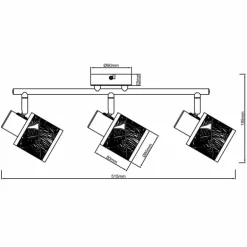 Plafonnier Brilliant Bano Noir, 3 lumières