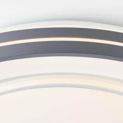 Plafonnier Brilliant Barty LED Gris, 1 lumière