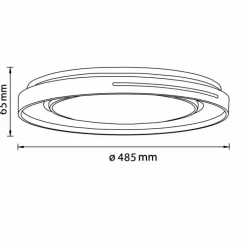 Plafonnier Brilliant Barty LED Chrome, Blanc, 1 lumière, Télécommandes